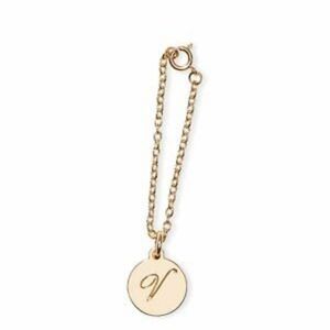 Nip luxury VS v in circle gold tone pendant with chain bottle charm.
